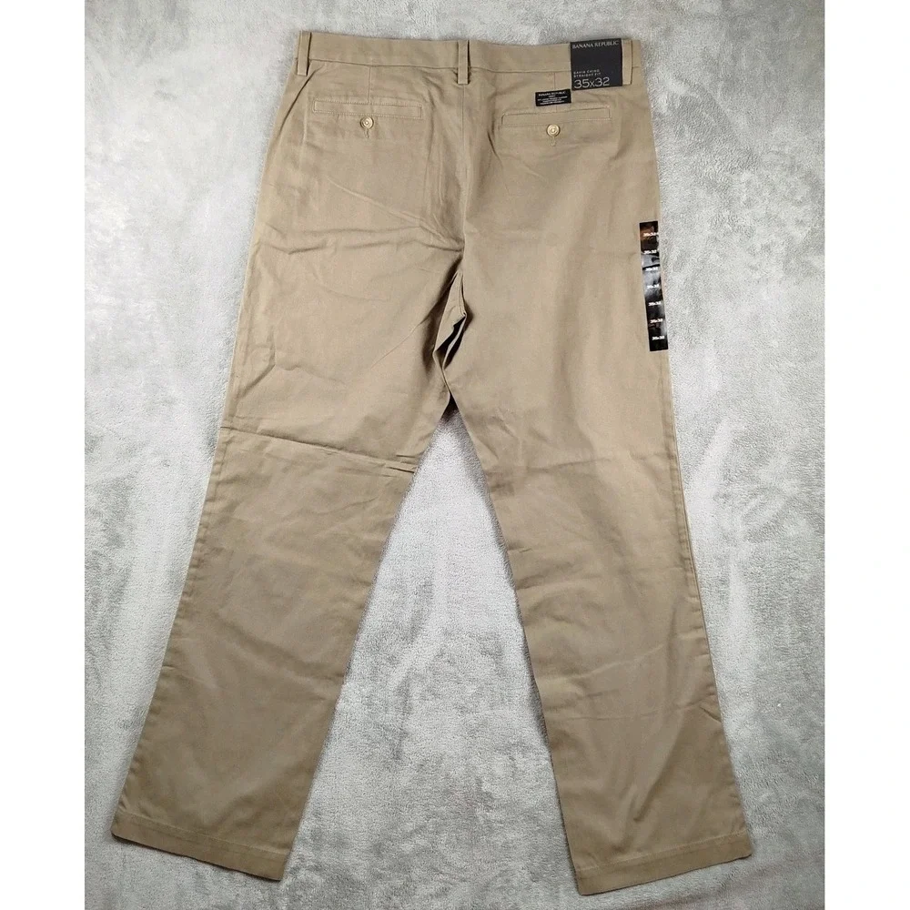 NWT Banana Republic Gavin Chino Pants Mens‎ 35x32 Olive Green Straight Fit